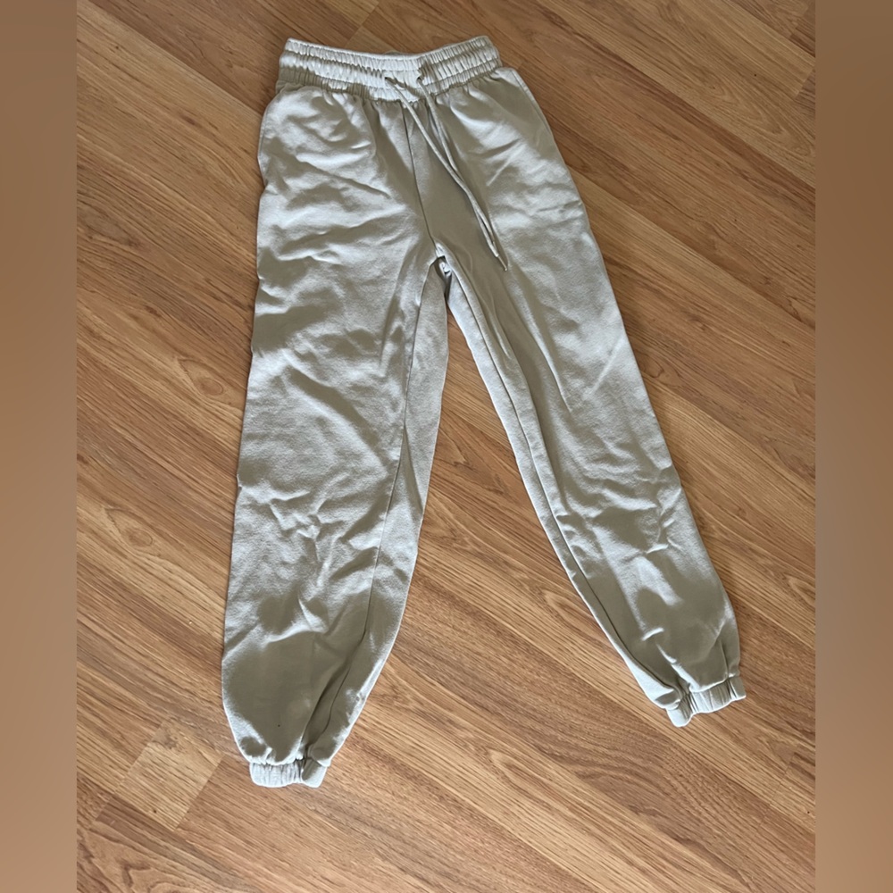 Tan ankle cuffed sweatpants